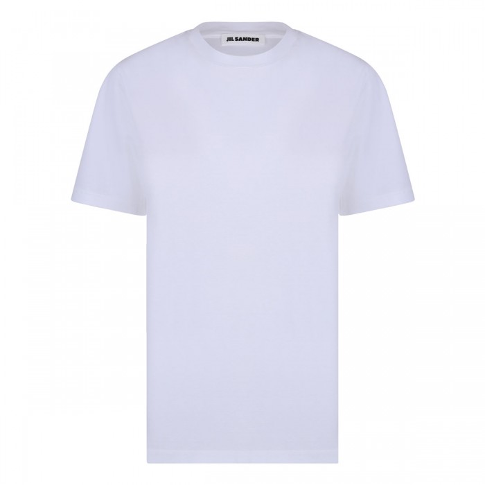 White cotton jersey T-shirt