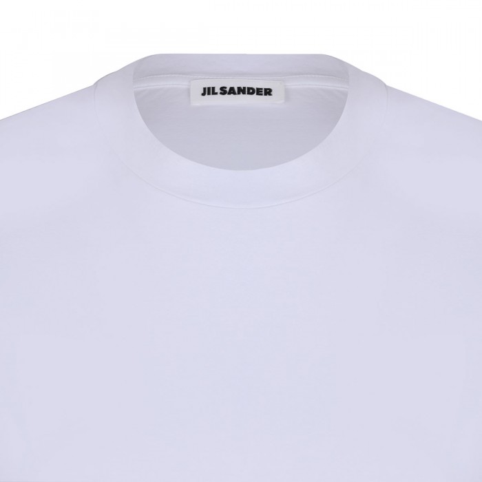 White cotton jersey T-shirt