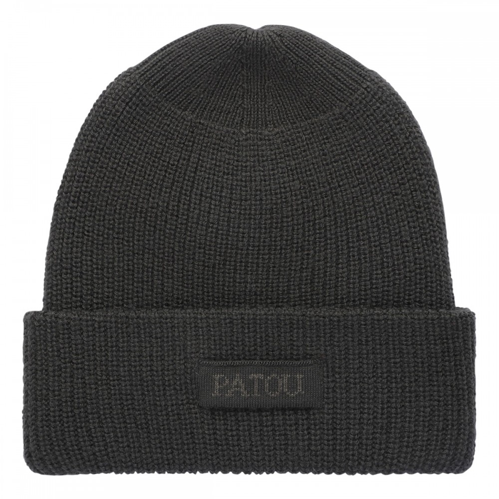 Black logo-embroidered beanie