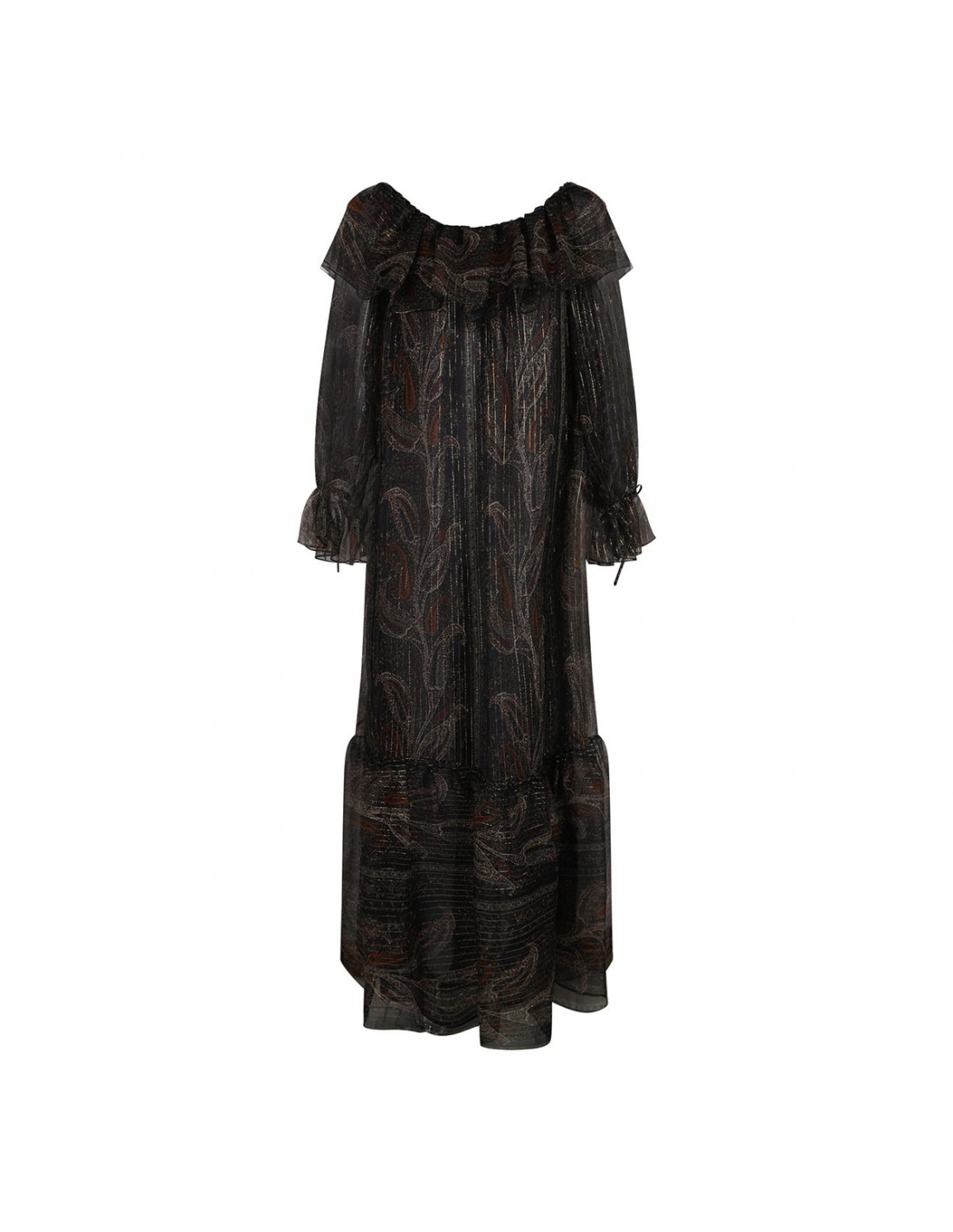 Lurex paisley silk crepon dress