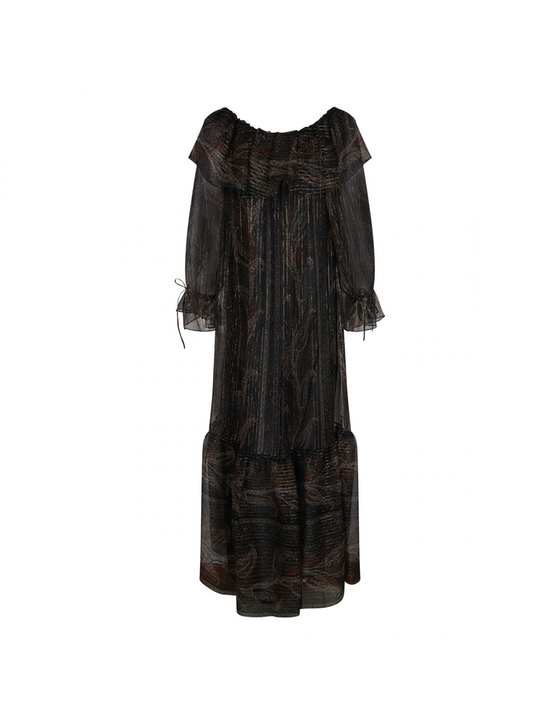 Lurex paisley silk crepon dress