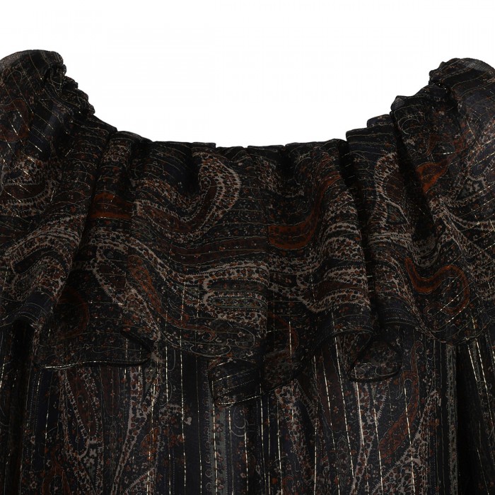 Lurex paisley silk crepon dress