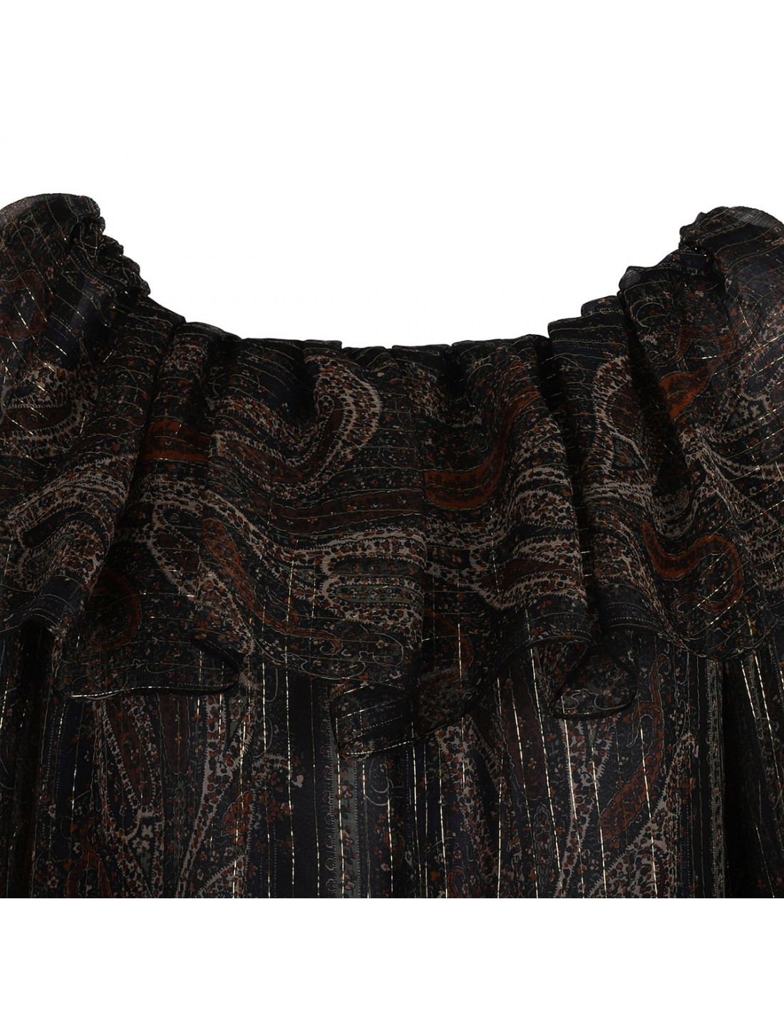 Lurex paisley silk crepon dress