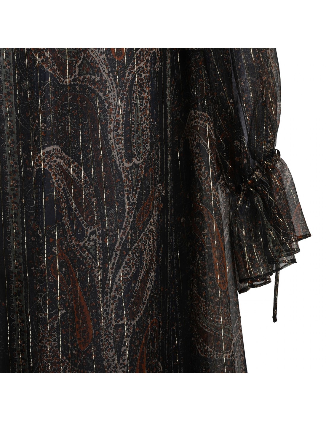 Lurex paisley silk crepon dress