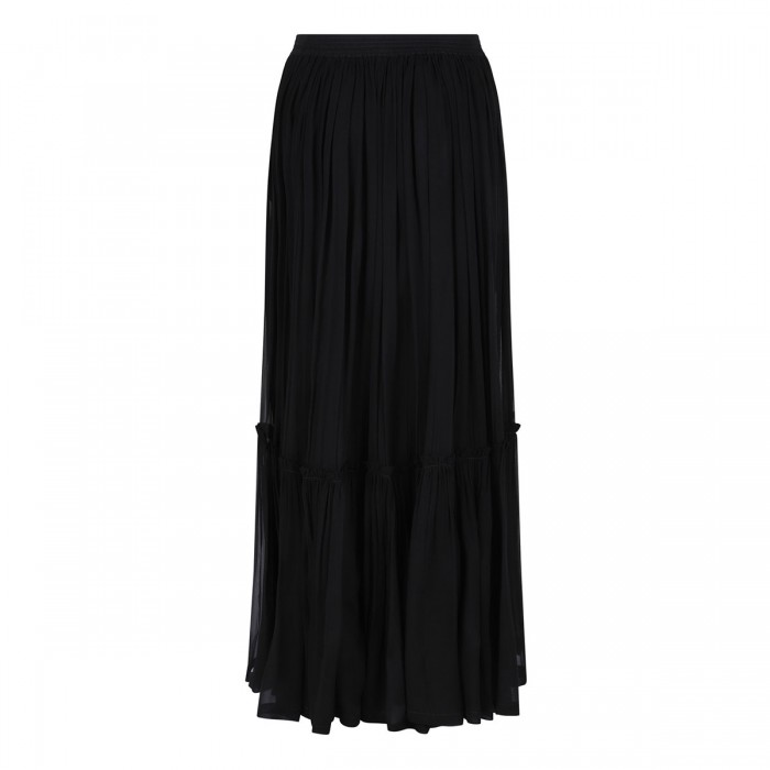 Silk crepe muslin skirt