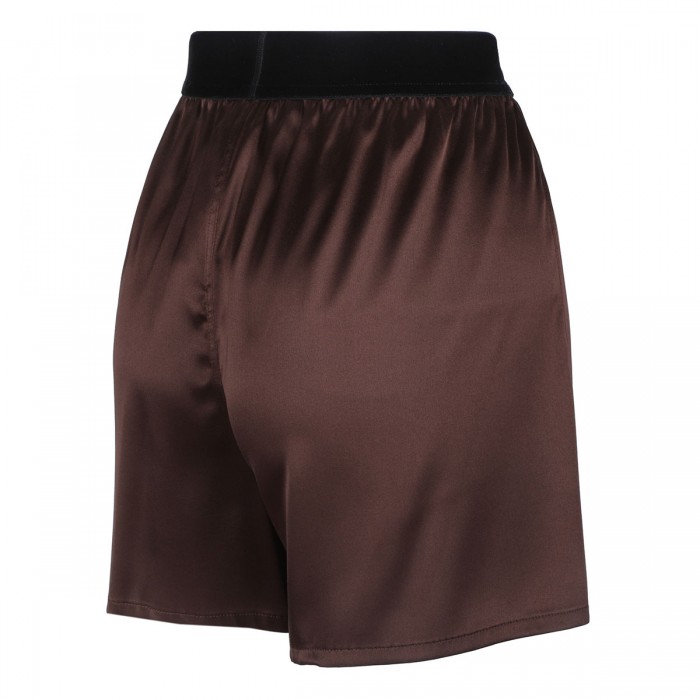 Dark brown silk satin boxer shorts