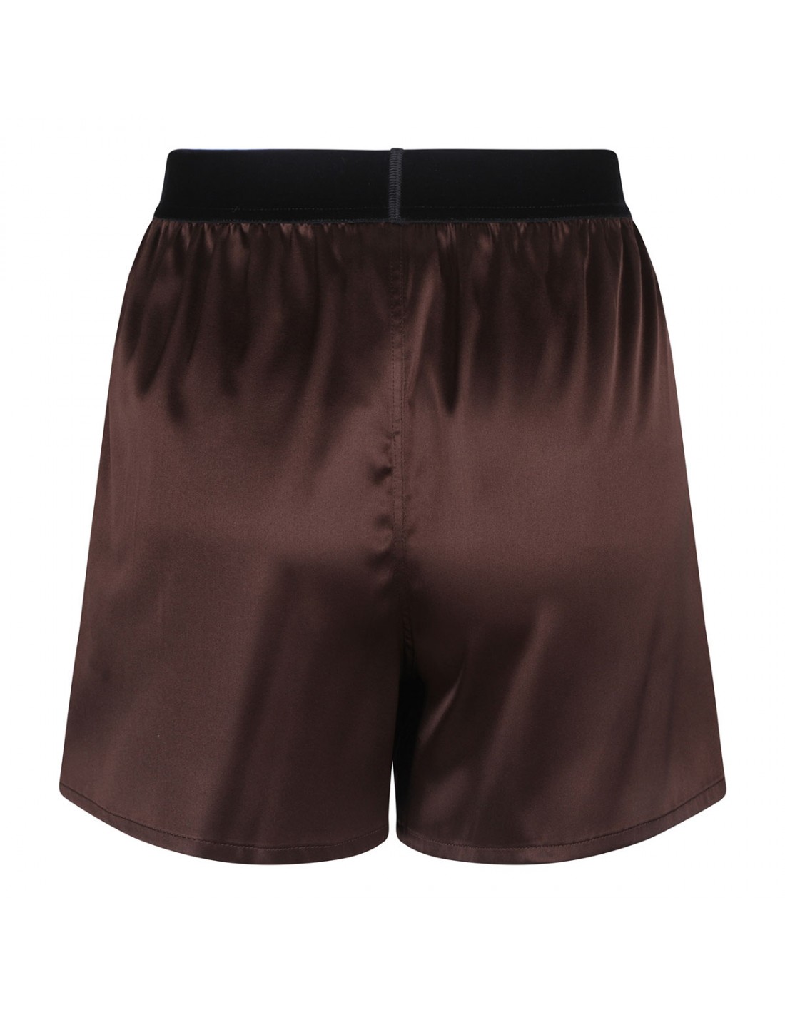 Dark brown silk satin boxer shorts