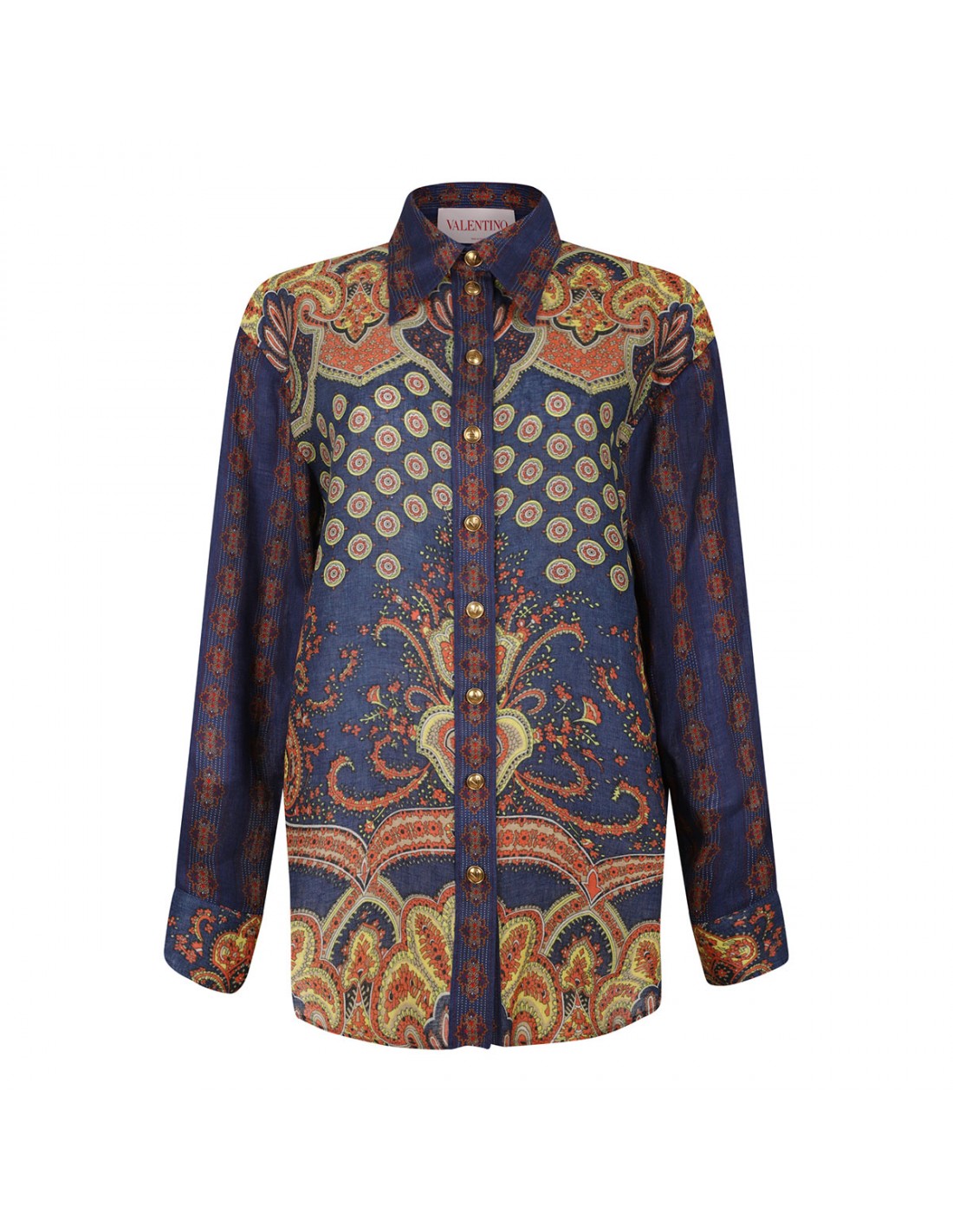 Paisley Medaglioni print linen shirt