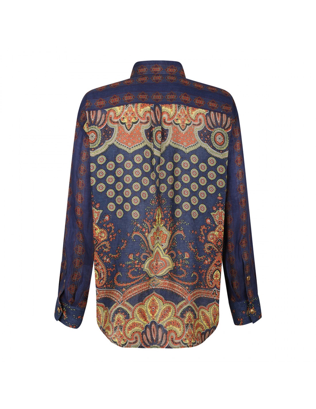 Paisley Medaglioni print linen shirt