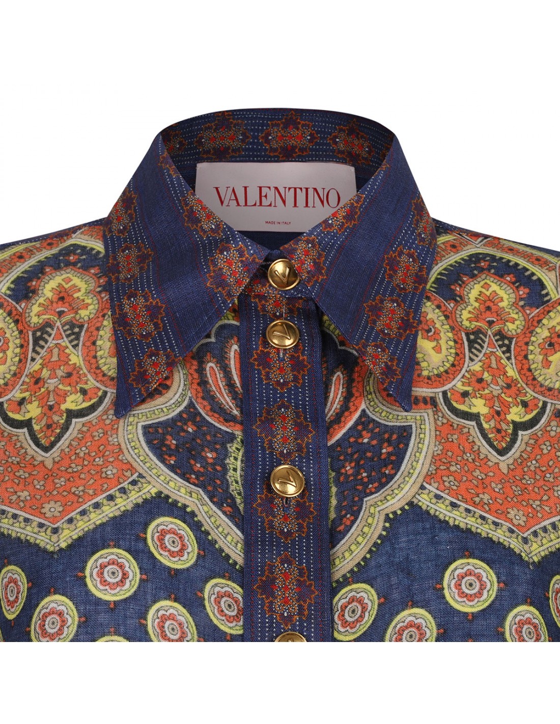 Paisley Medaglioni print linen shirt