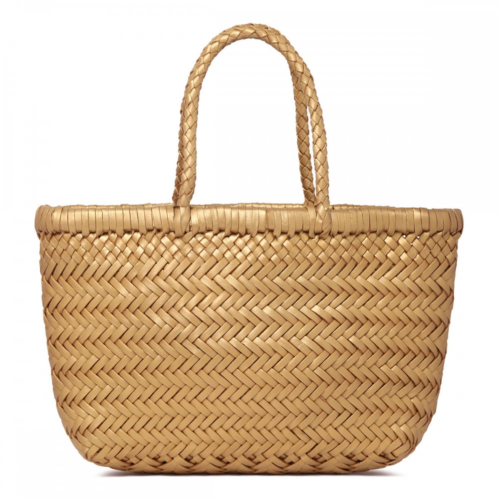 Mini flat Gora gold hue tote