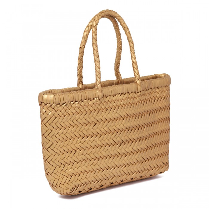 Mini flat Gora gold hue tote