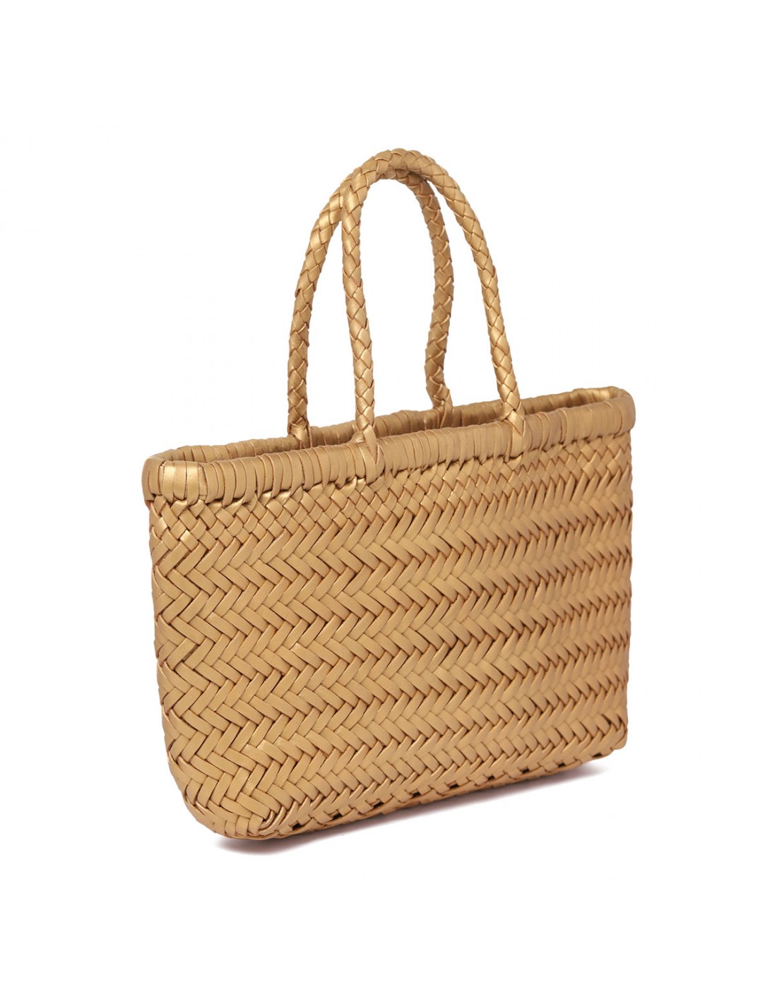 Mini flat Gora gold hue tote