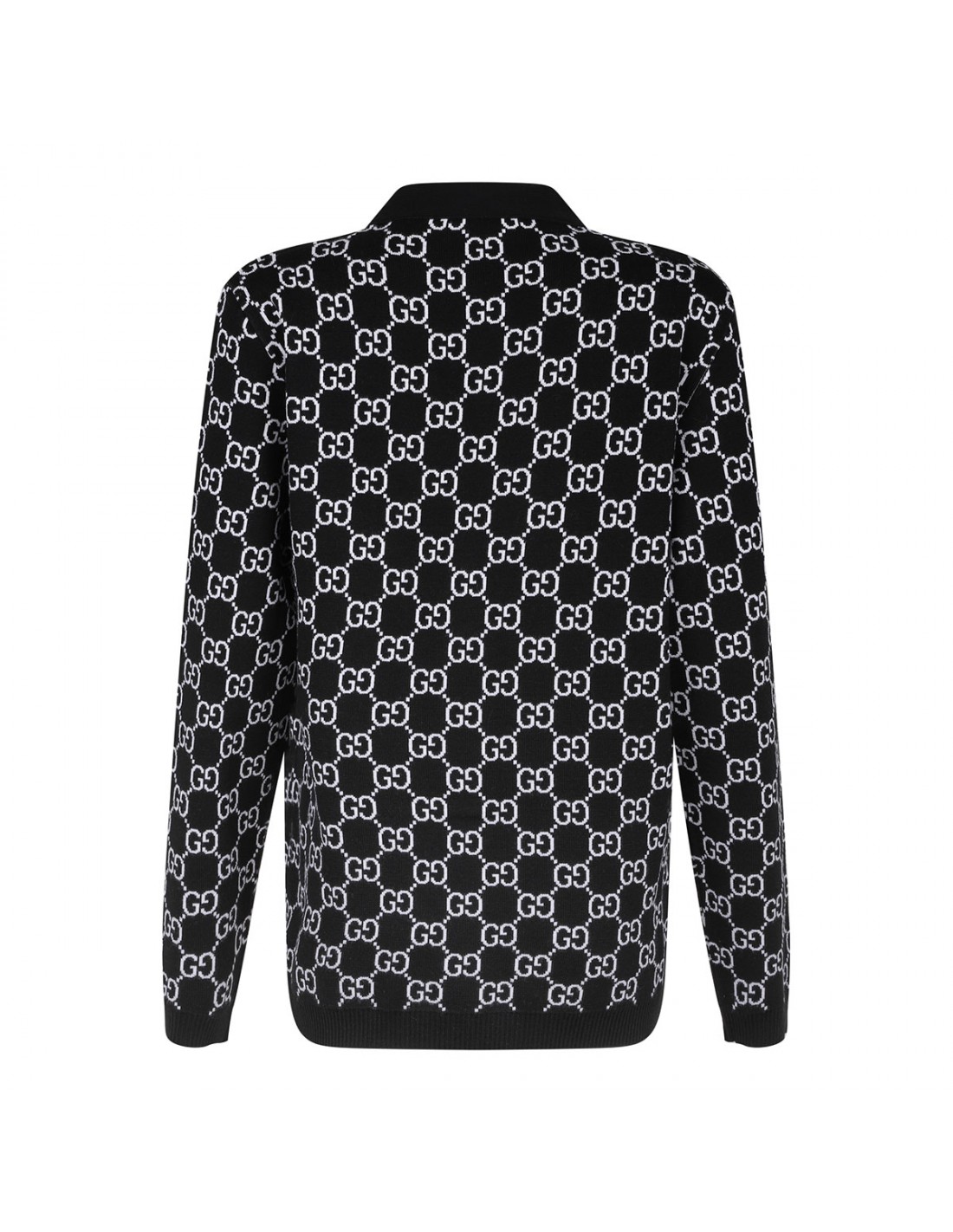 Reversible GG wool jacquard cardigan