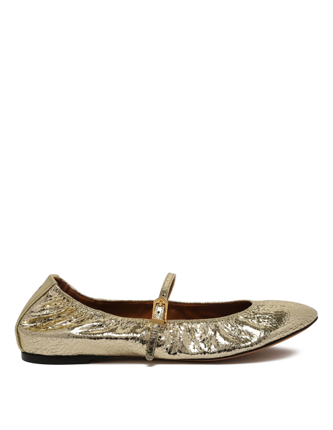 Gold-tone Mary Jane ballerinas