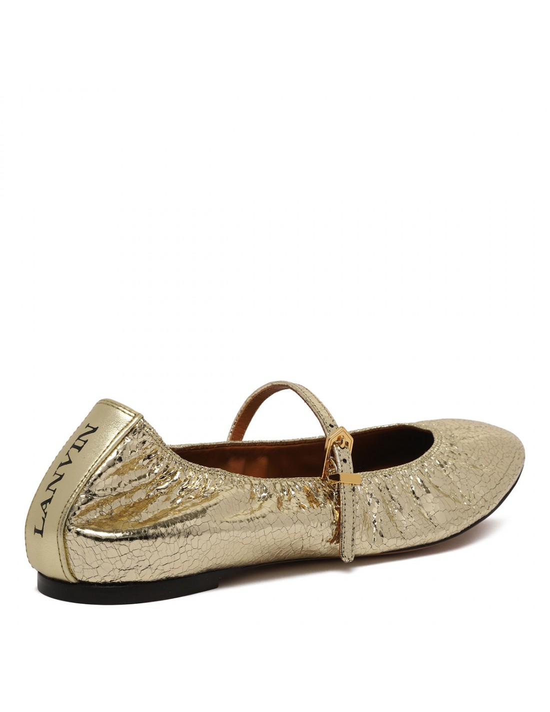 Gold-tone Mary Jane ballerinas