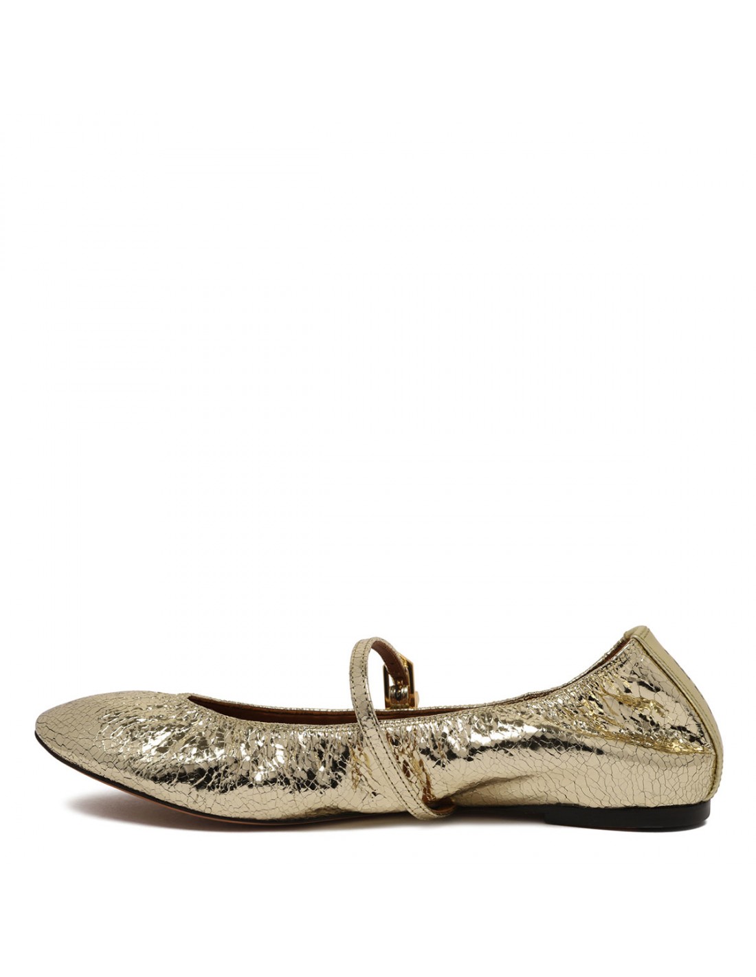 Gold-tone Mary Jane ballerinas