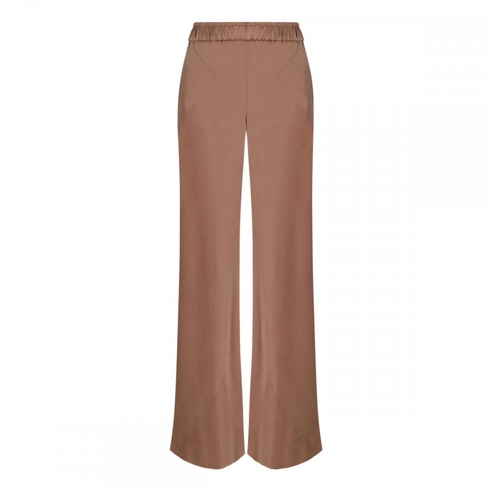 Red clay hue silk pants