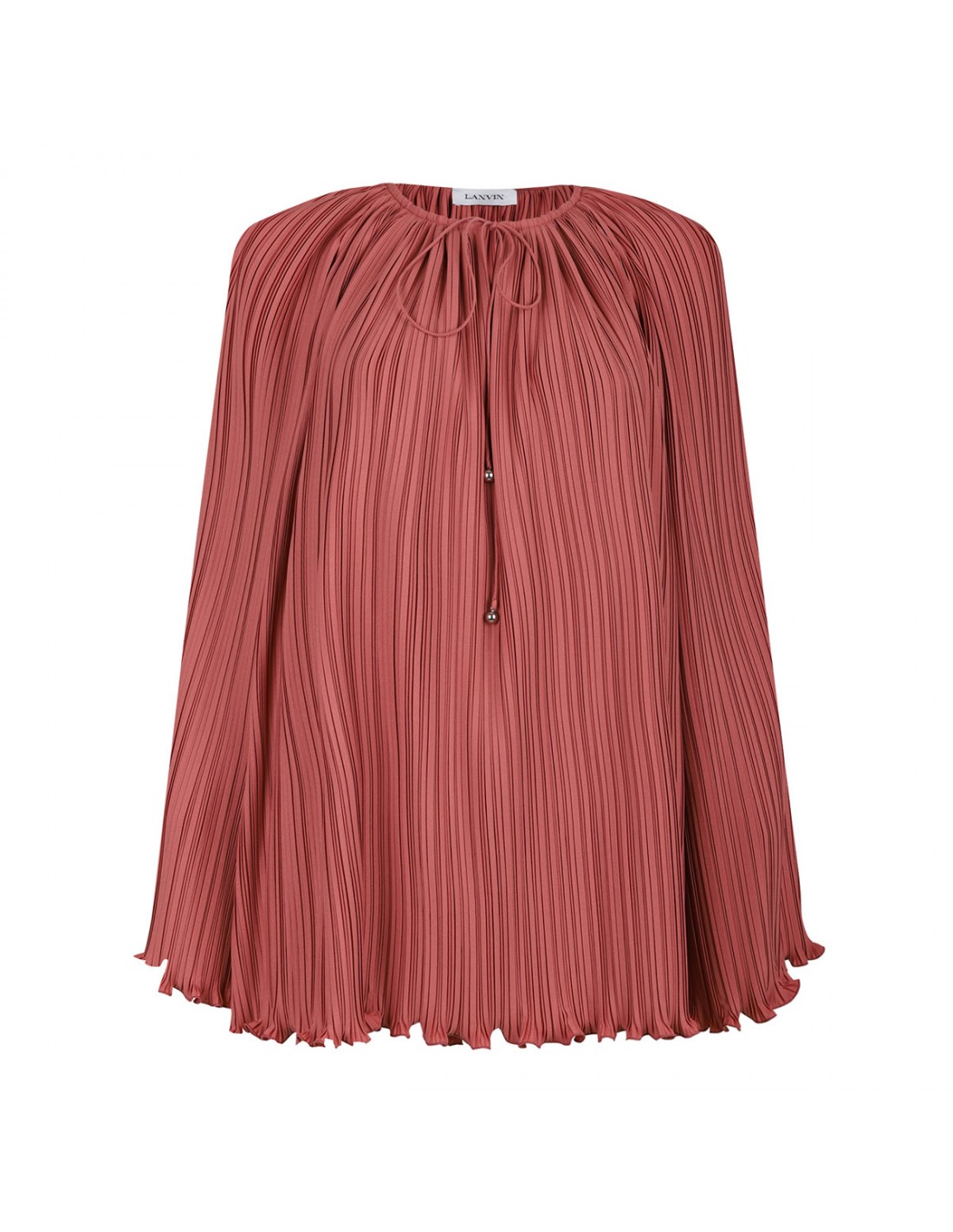 Peach pink pleated blouse