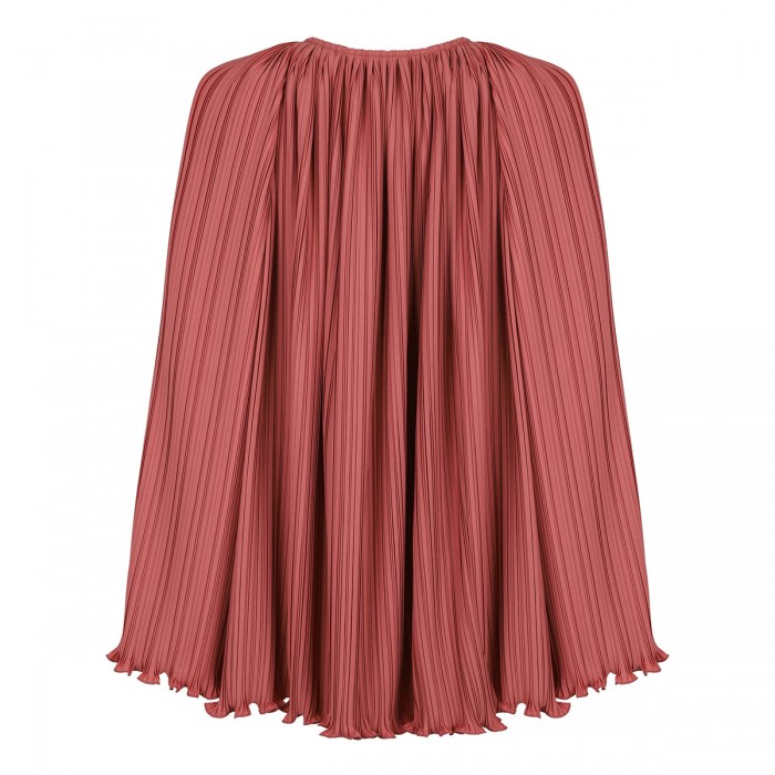 Peach pink pleated blouse