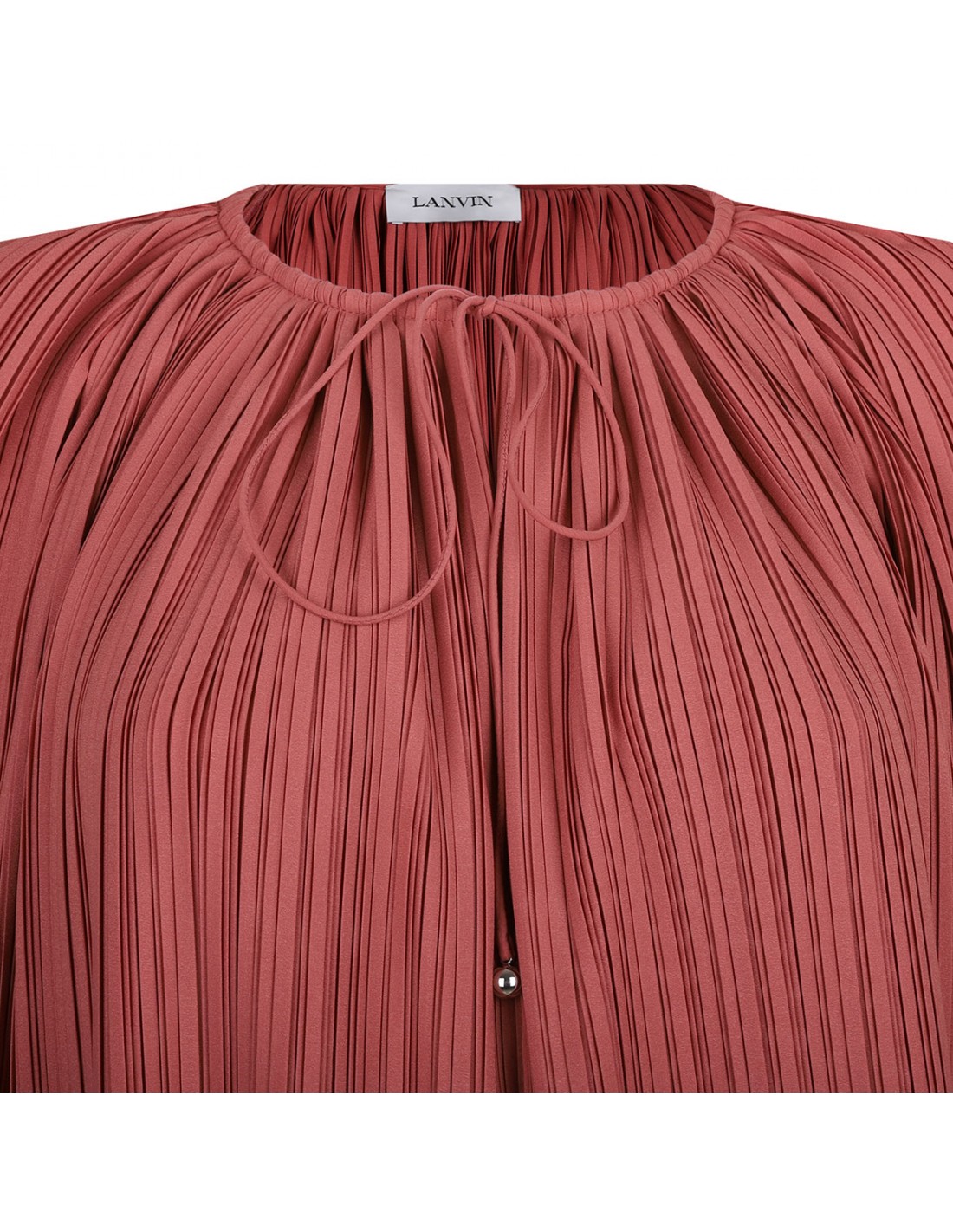 Peach pink pleated blouse