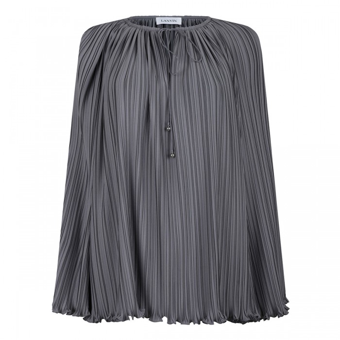 Steel gray pleated blouse