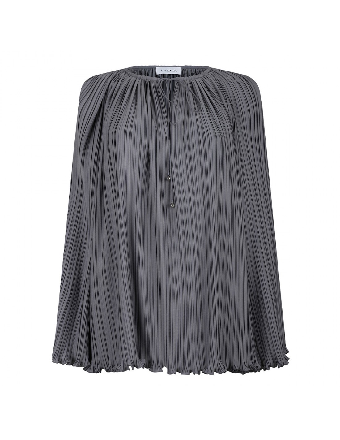 Steel gray pleated blouse