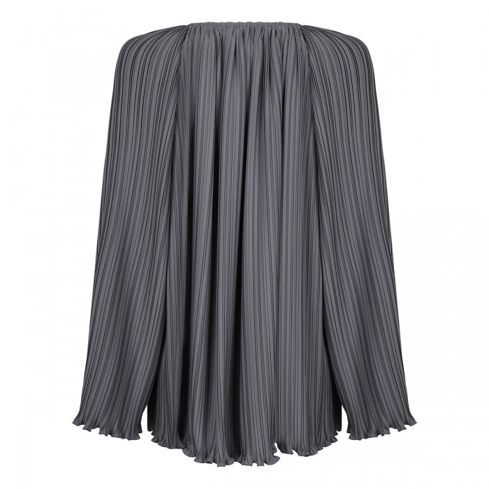 Steel gray pleated blouse