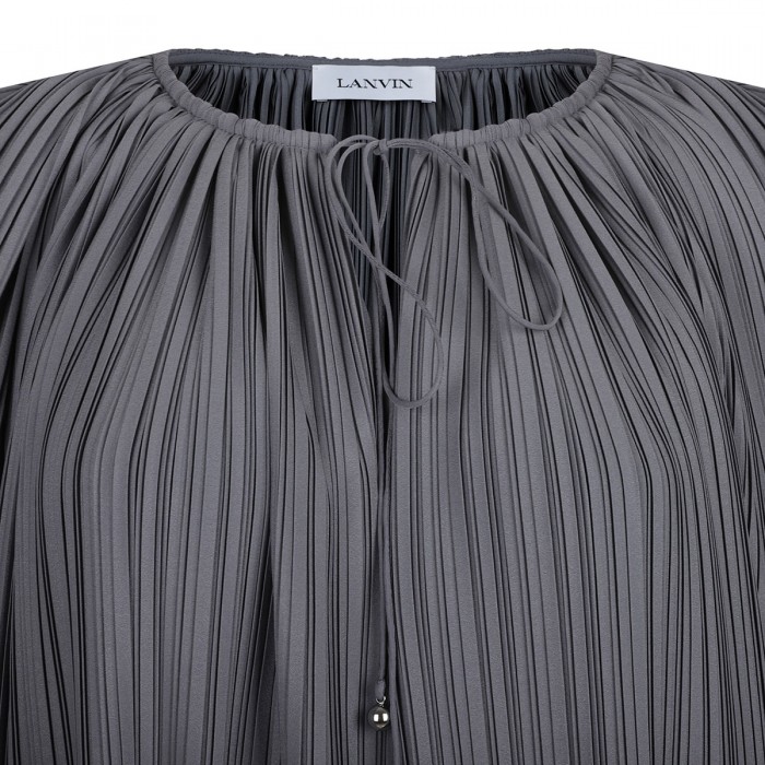 Steel gray pleated blouse