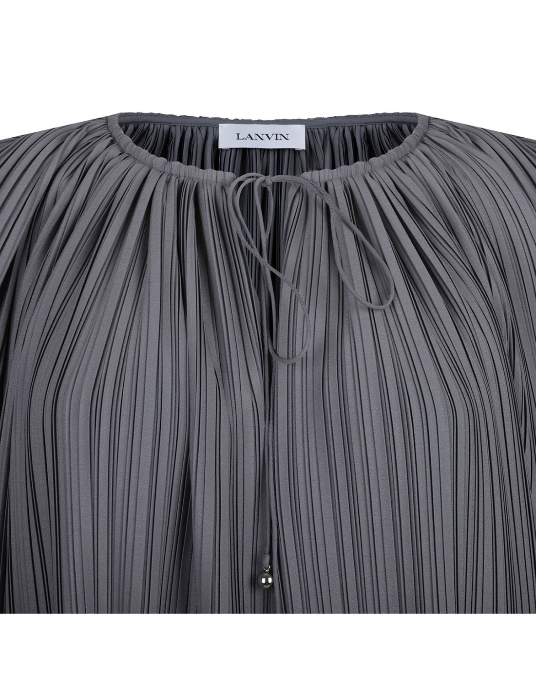 Steel gray pleated blouse