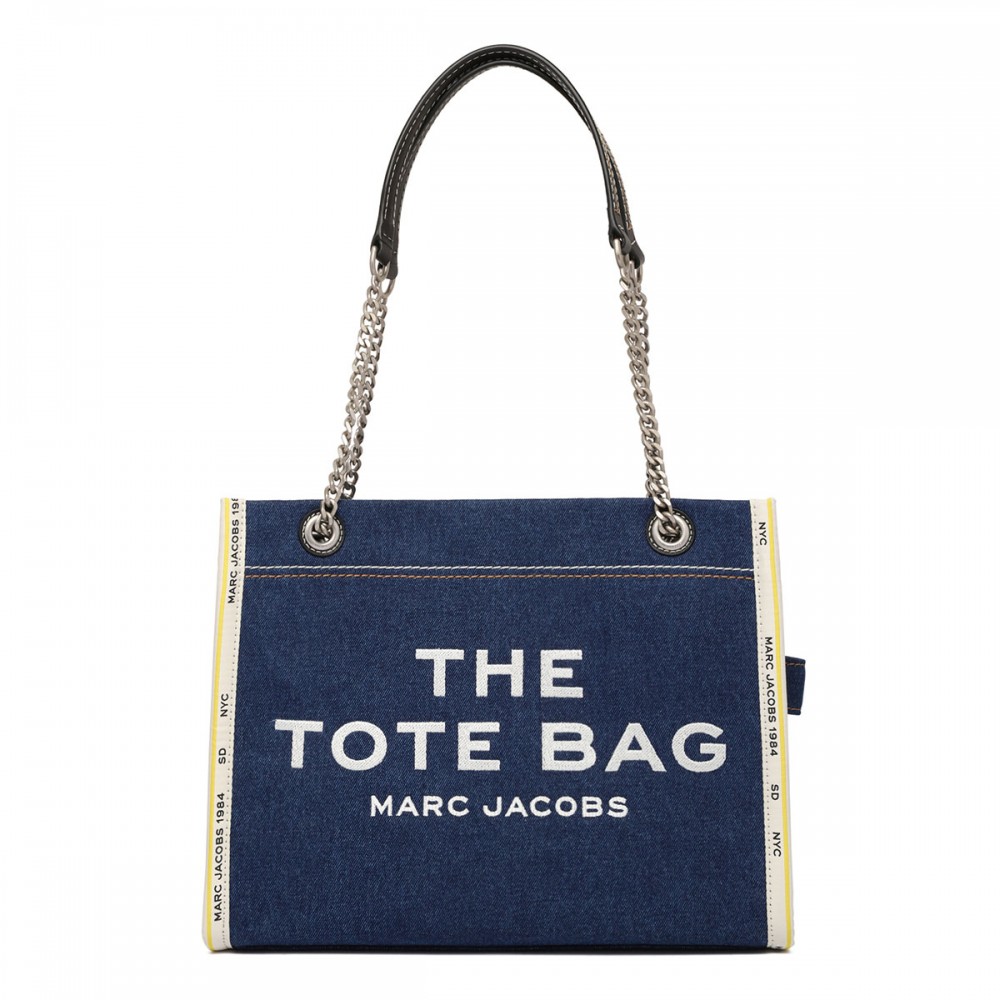 The Denim chain medium bag