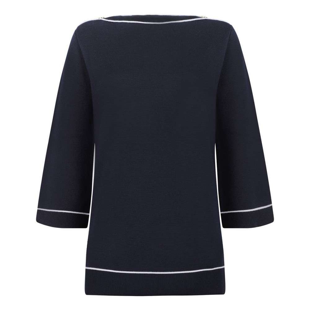 Navy blue wool top