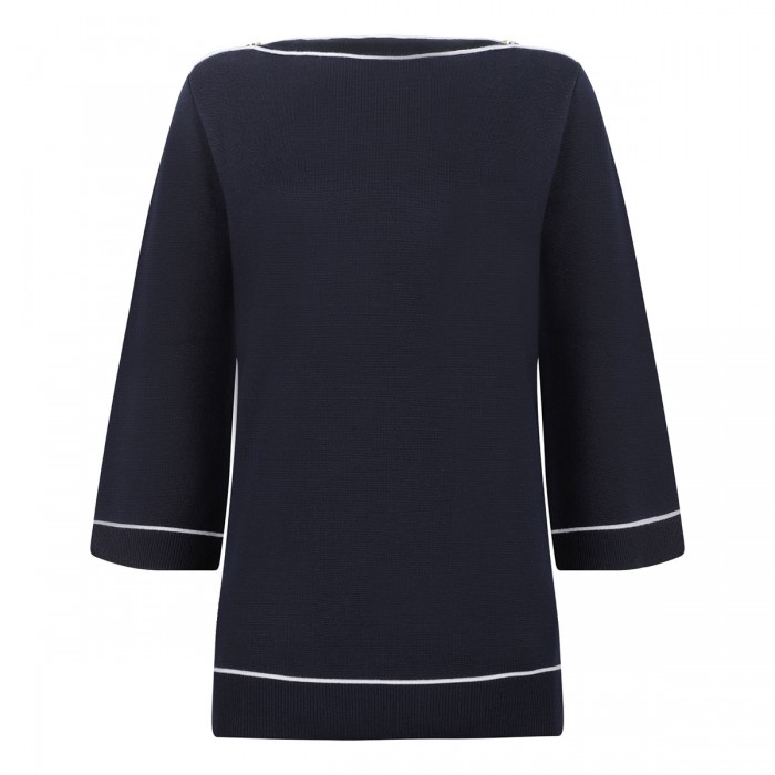 Navy blue wool top