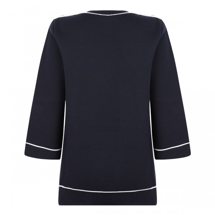 Navy blue wool top