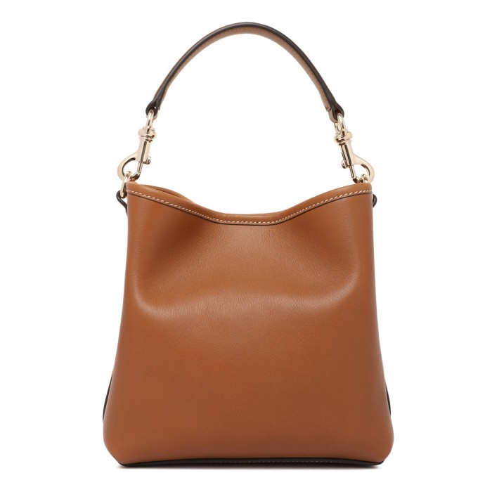 Leather mini bucket bag