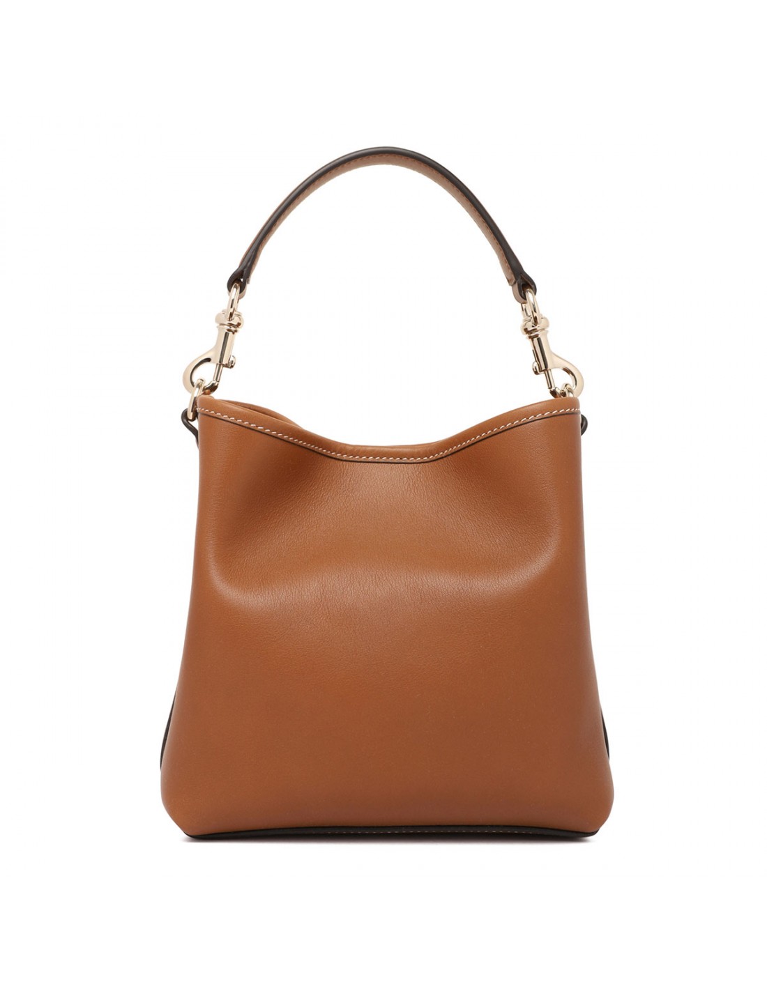 Leather mini bucket bag