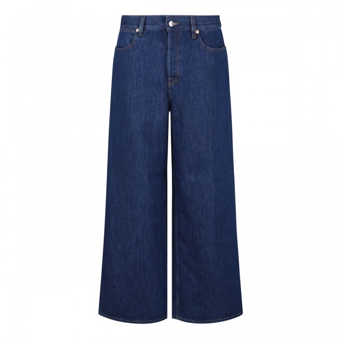 Wide leg denim pants