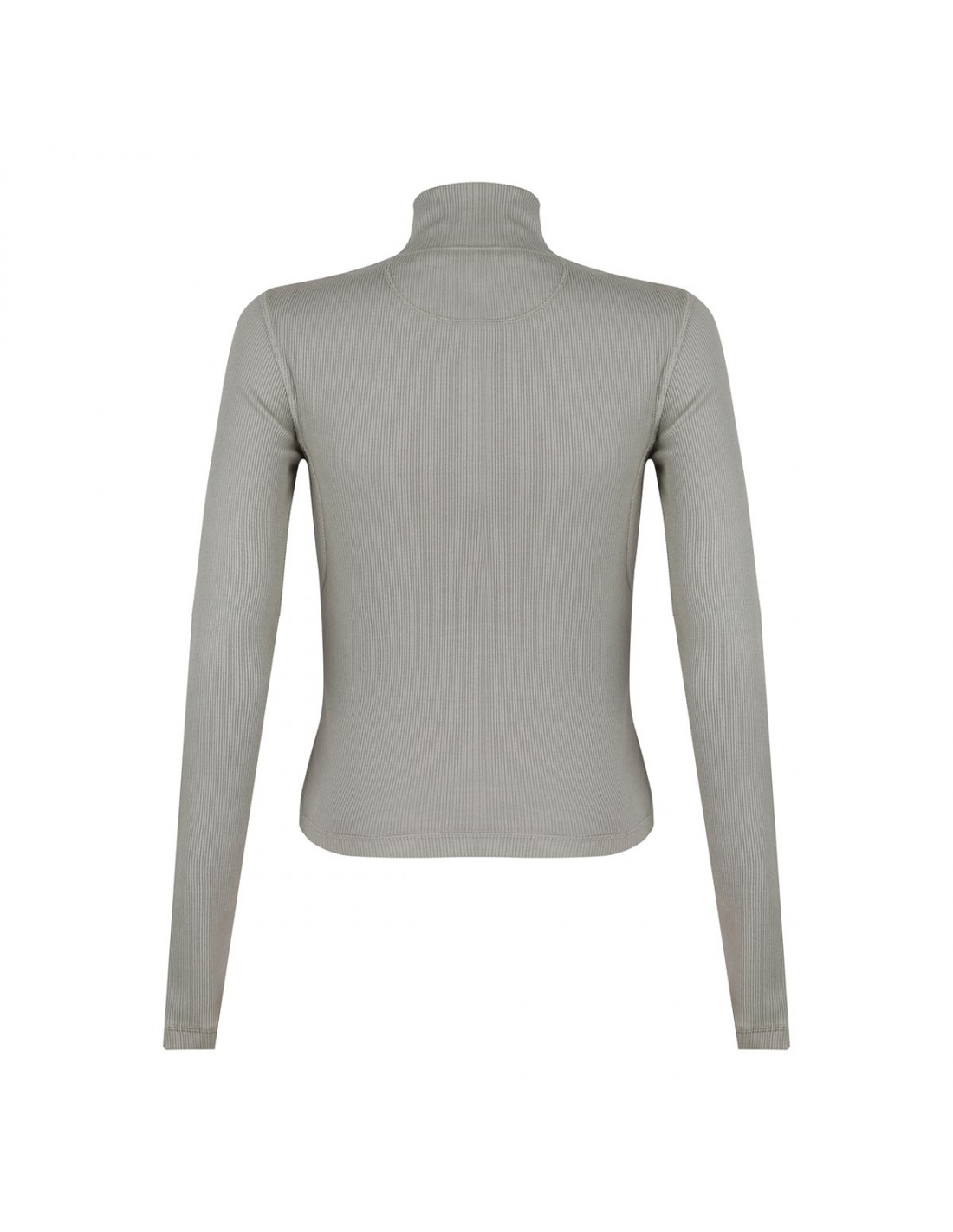 Long-sleeved rib cotton T-shirt