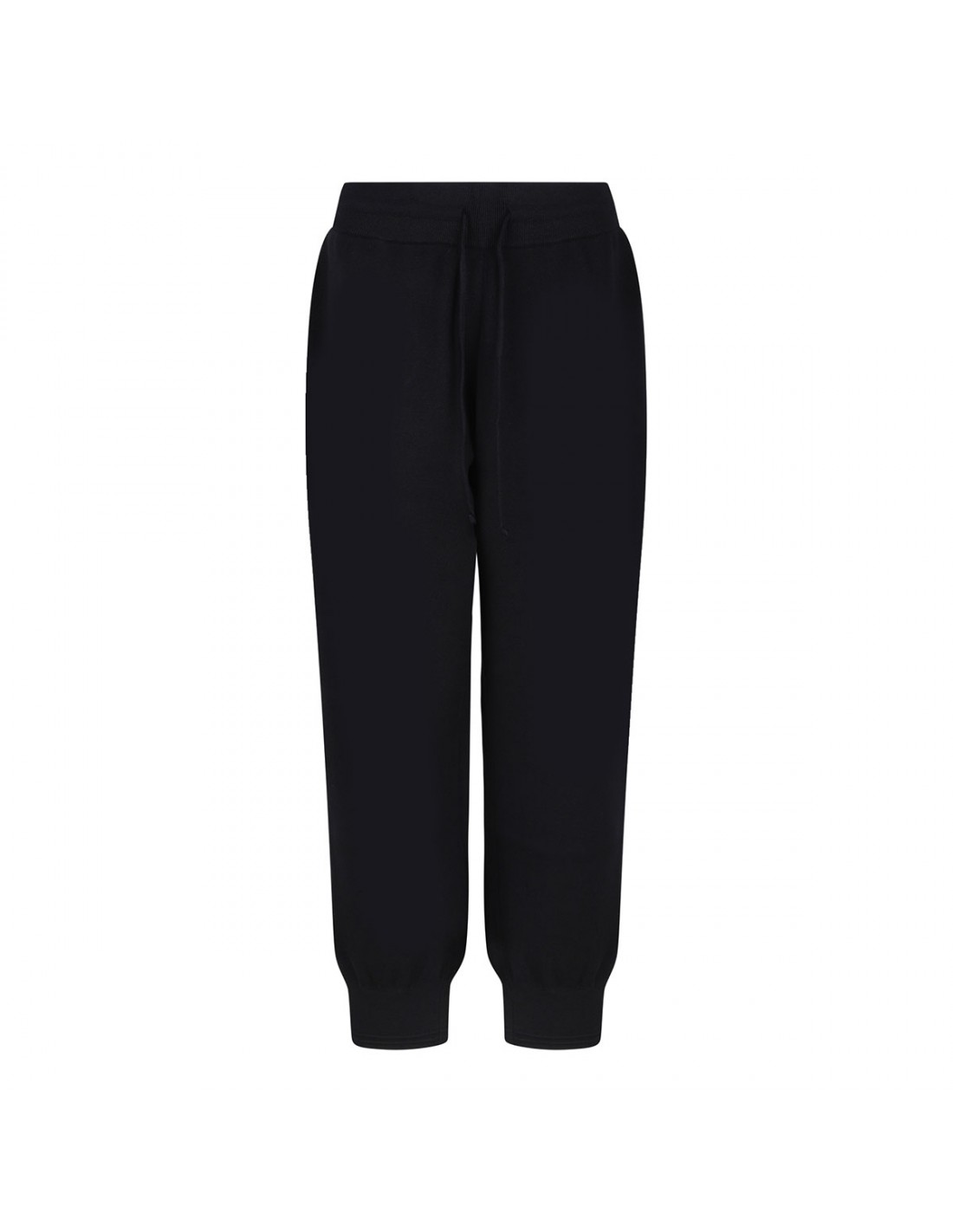 Black wool blend jogging pants