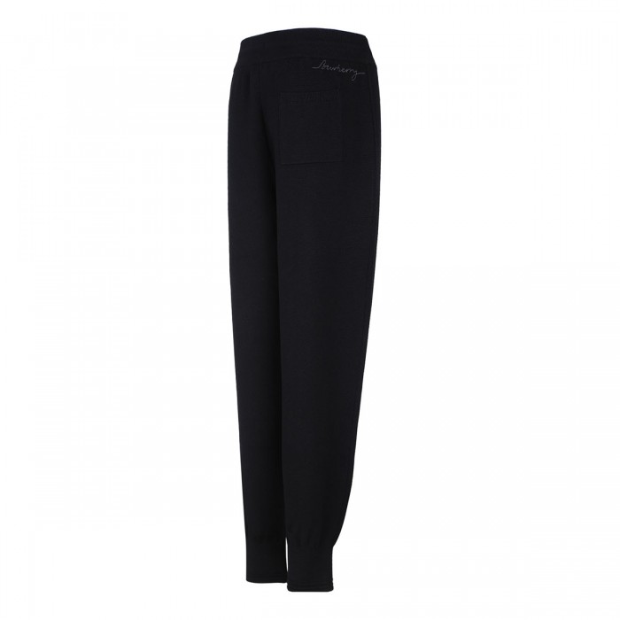 Black wool blend jogging pants