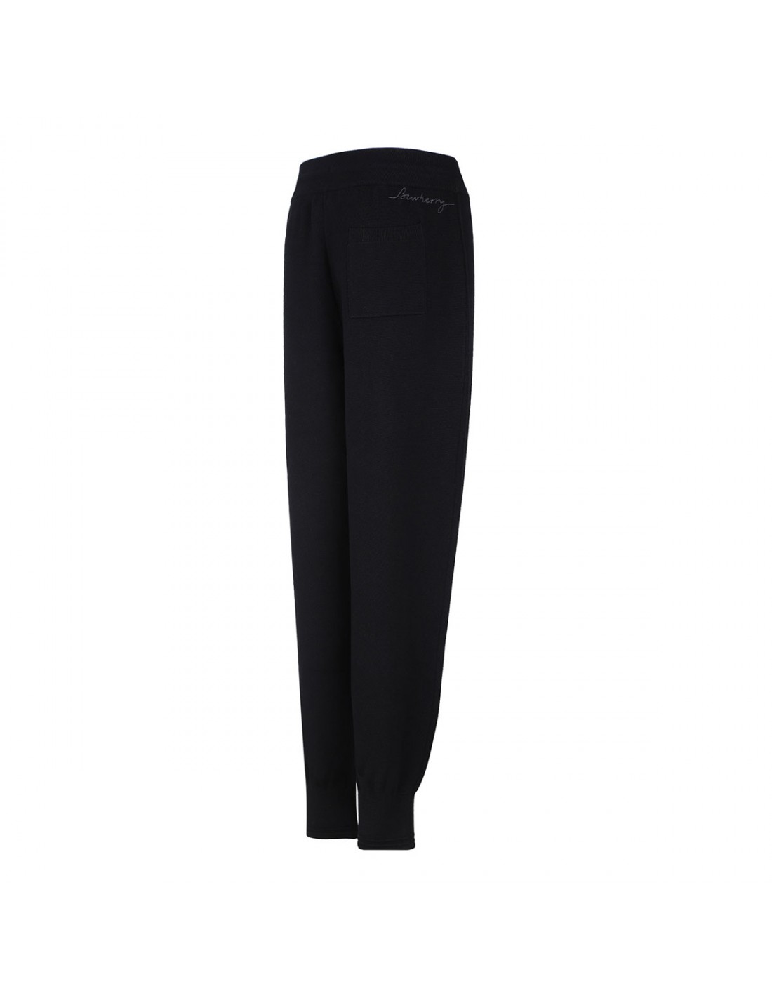 Black wool blend jogging pants