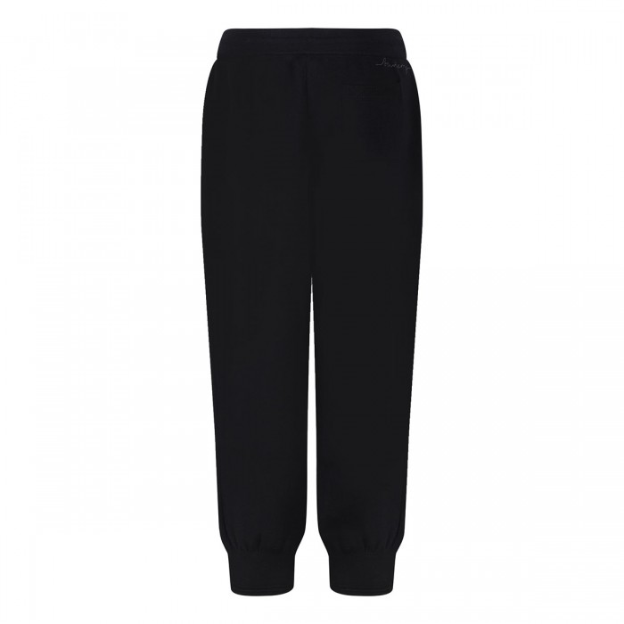 Black wool blend jogging pants