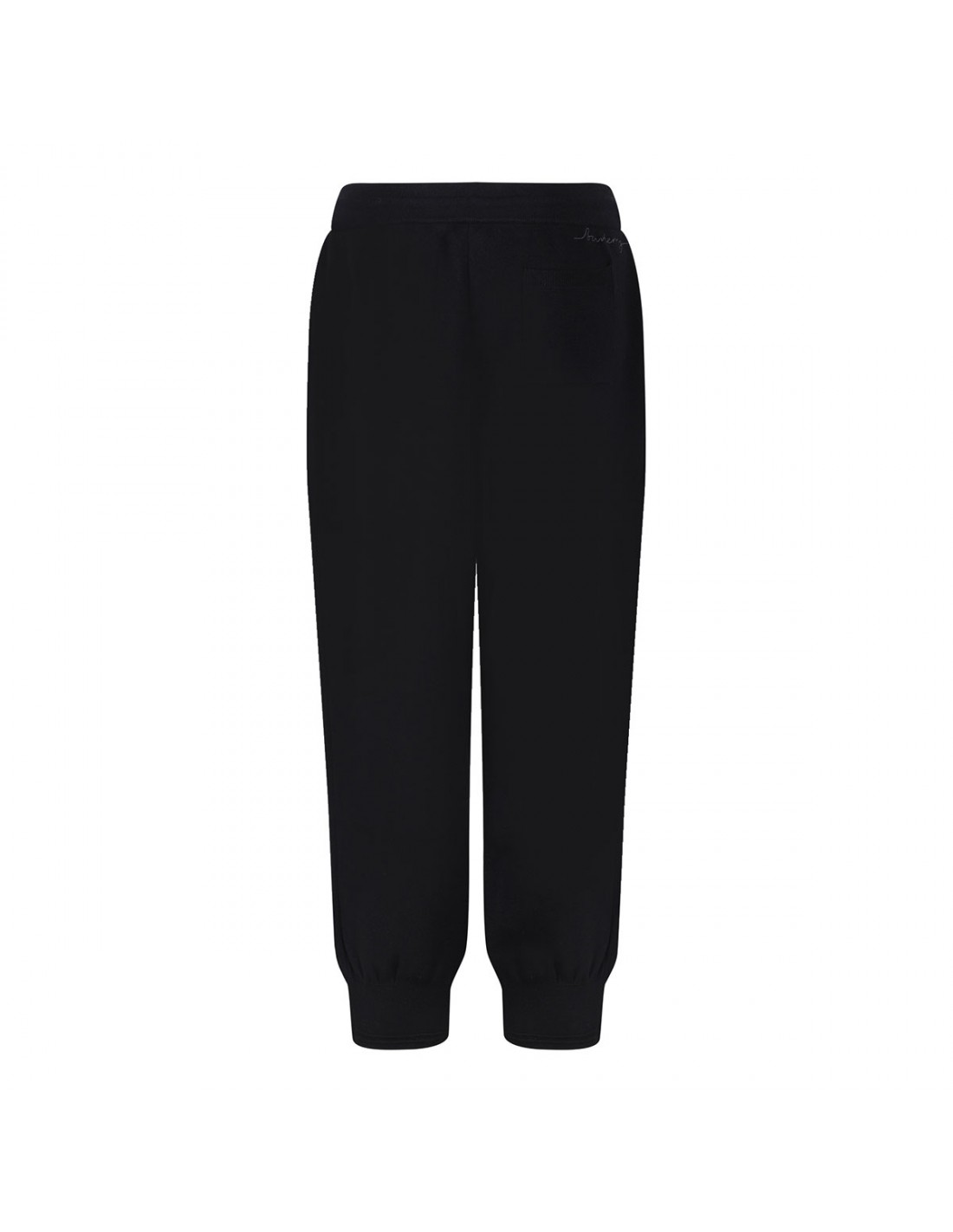 Black wool blend jogging pants