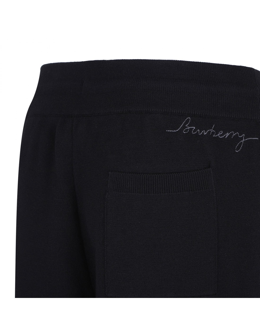 Black wool blend jogging pants