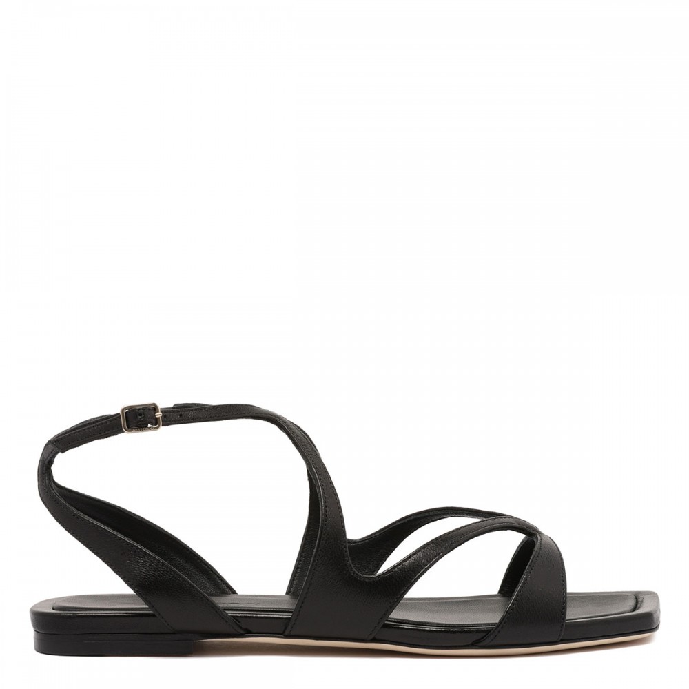 Ayla black flat sandals