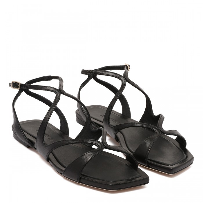 Ayla black flat sandals