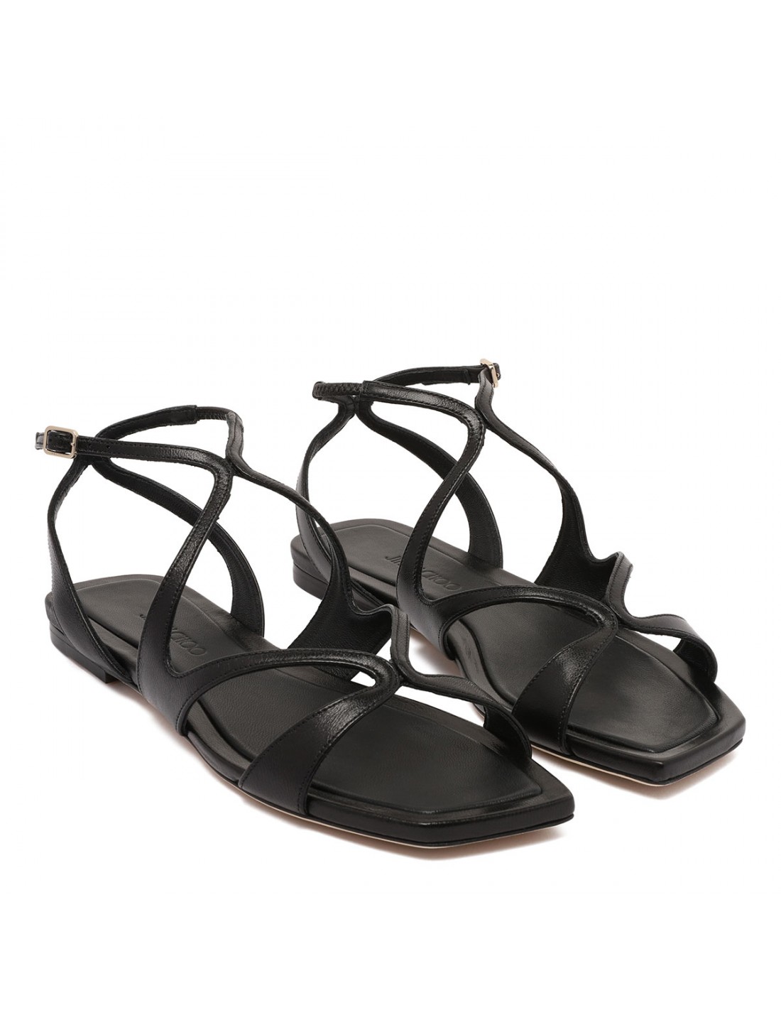 Ayla black flat sandals