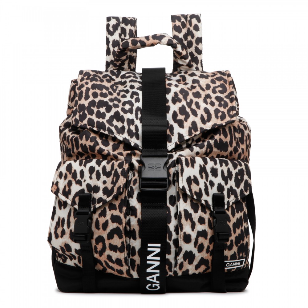 Leopard recycled tech backpack