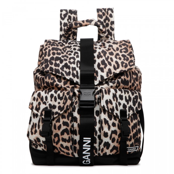 Leopard recycled tech backpack