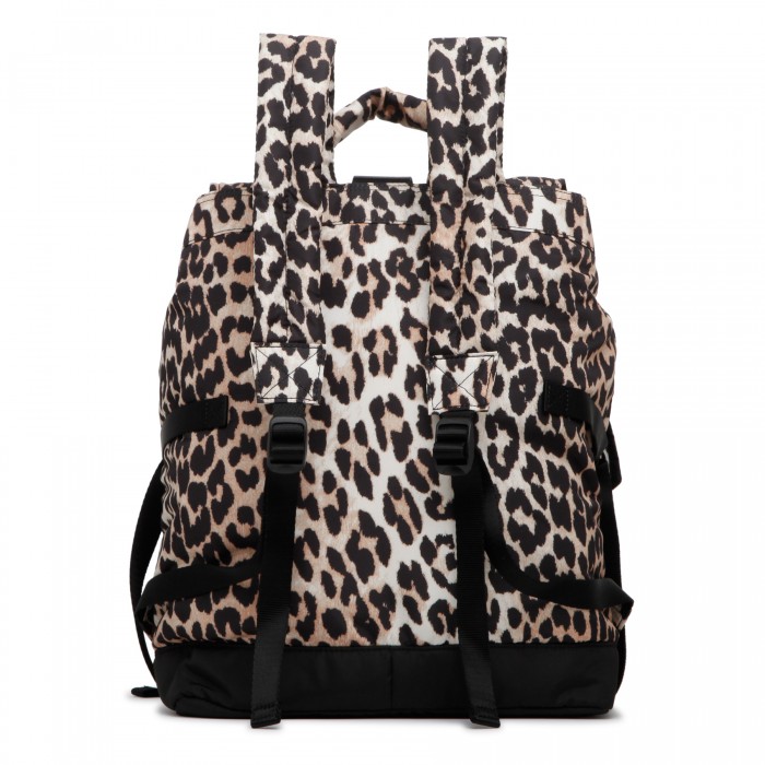 Leopard recycled tech backpack